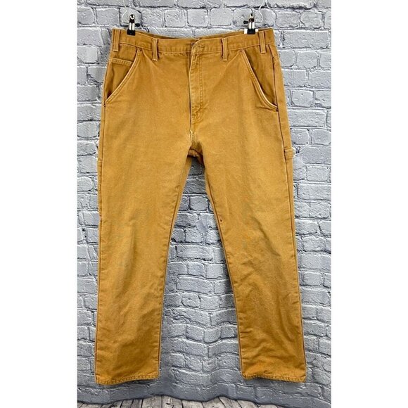 Dickies Mens Flannel Lined Carpenter Duck Work Pants 38 x 34 - Picture 1 of 11